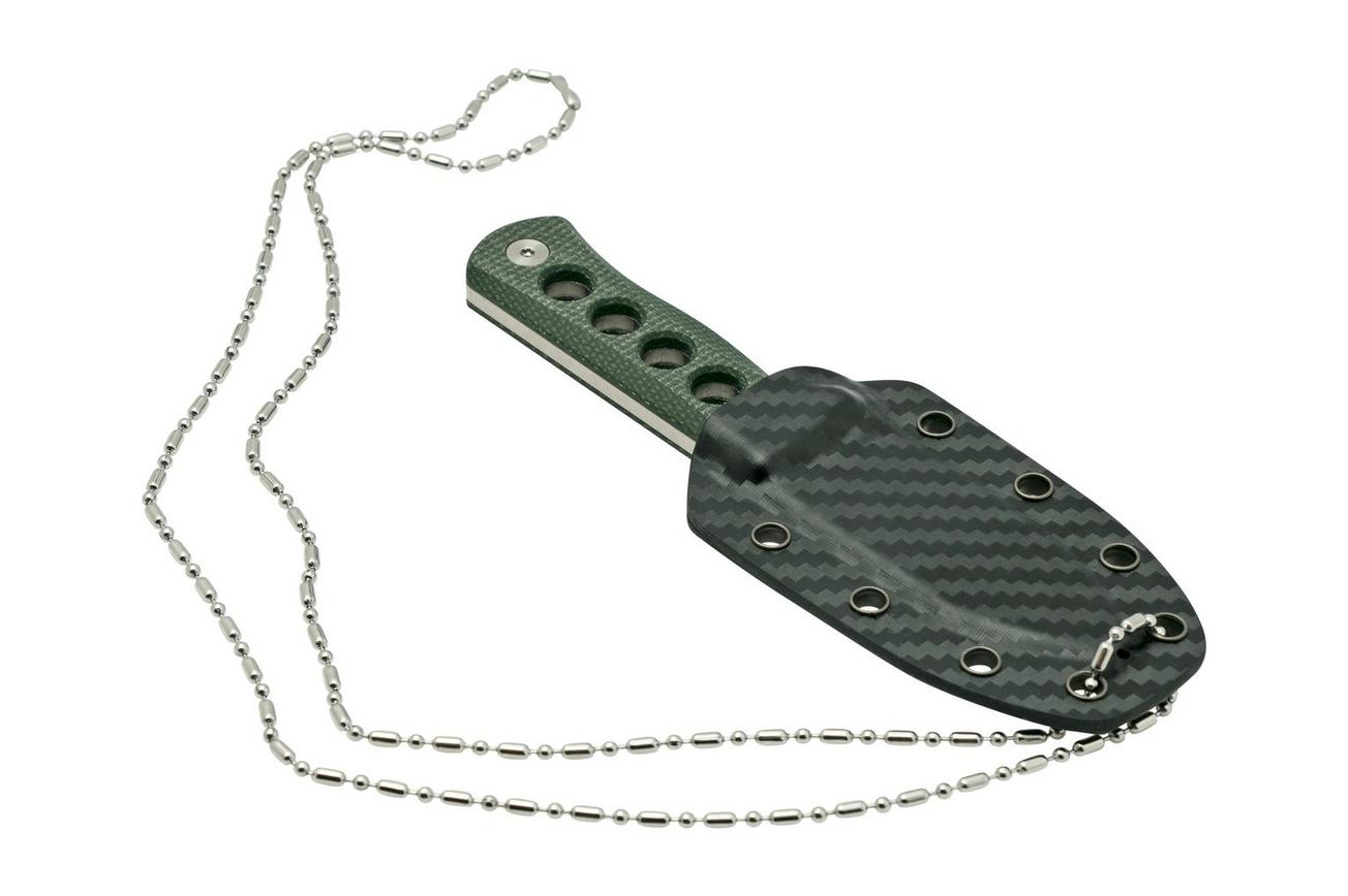 QSP Knife Canary QS141-C1 Stonewashed, Green Micarta, nekmes