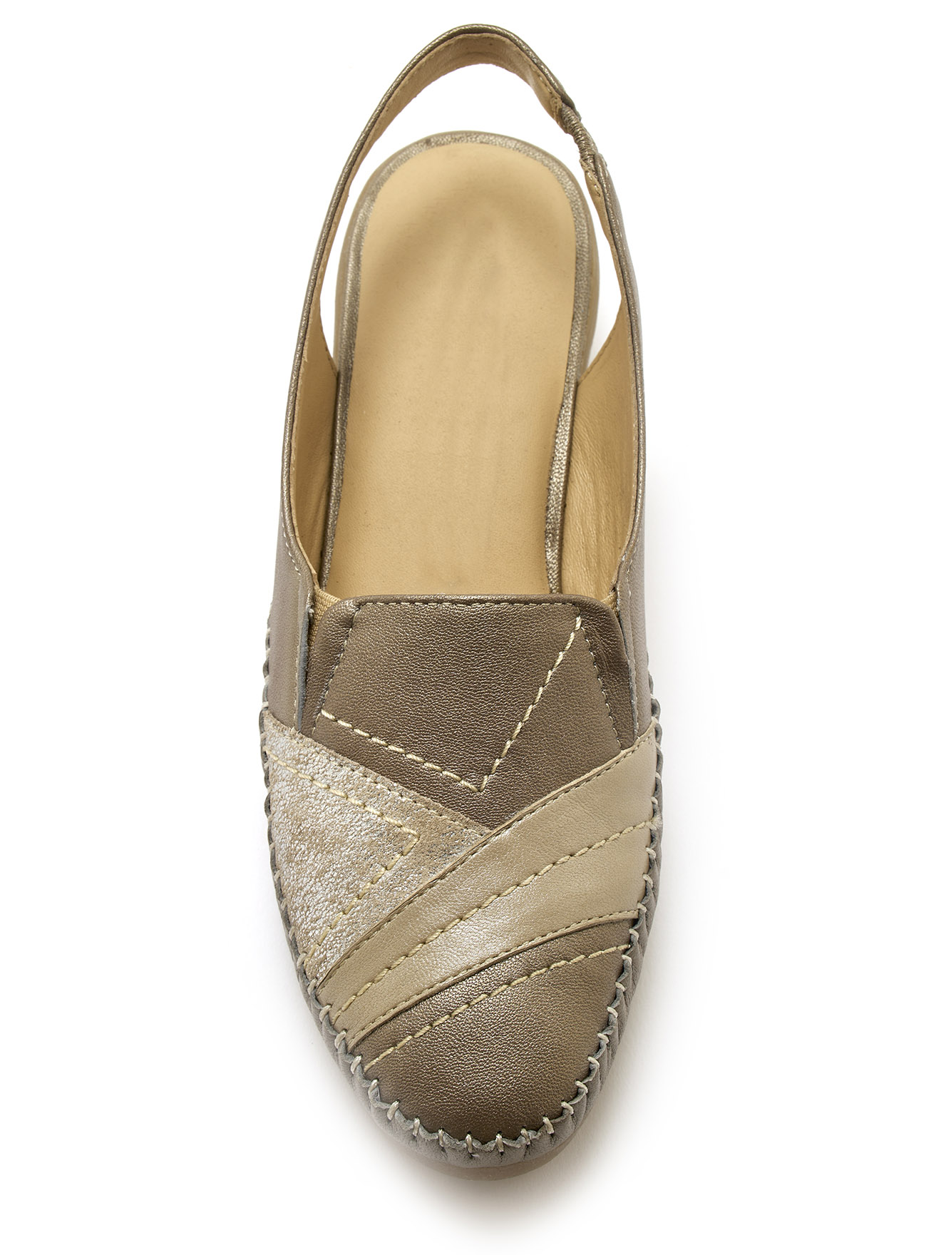 Sandales élastiquées tout cuir