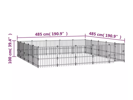 Chenil cage enclos pac noire 485 x 485 x 100 cm 02_0041820