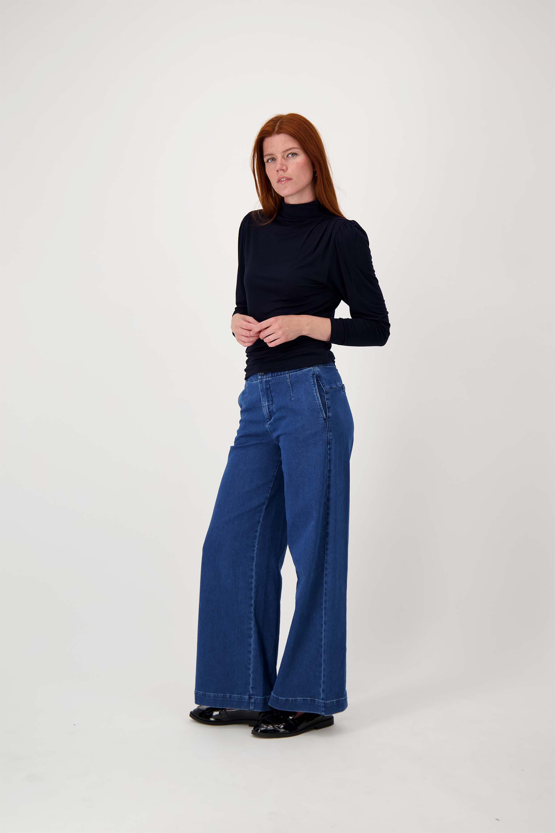 top met plooi detail