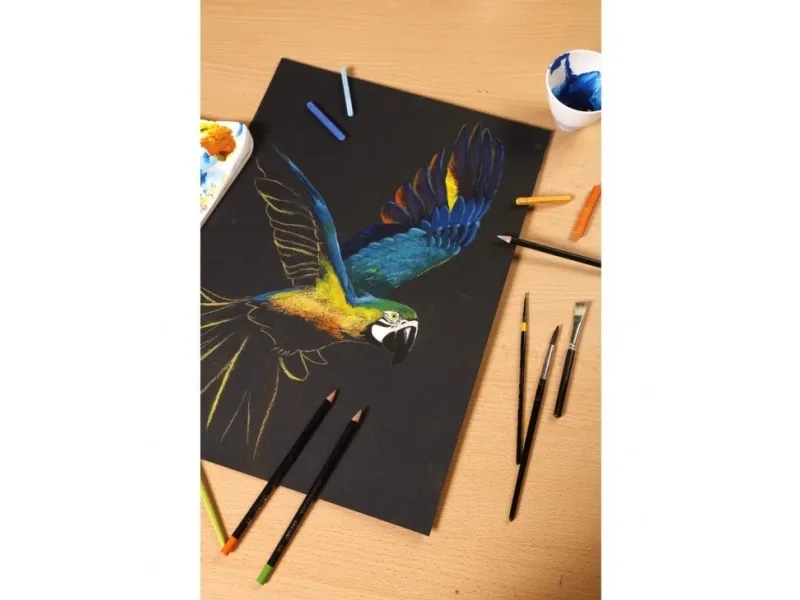 Paint-On Blok A5 250g med 20 ark sort papir, multi teknik, toplimet tegneblok