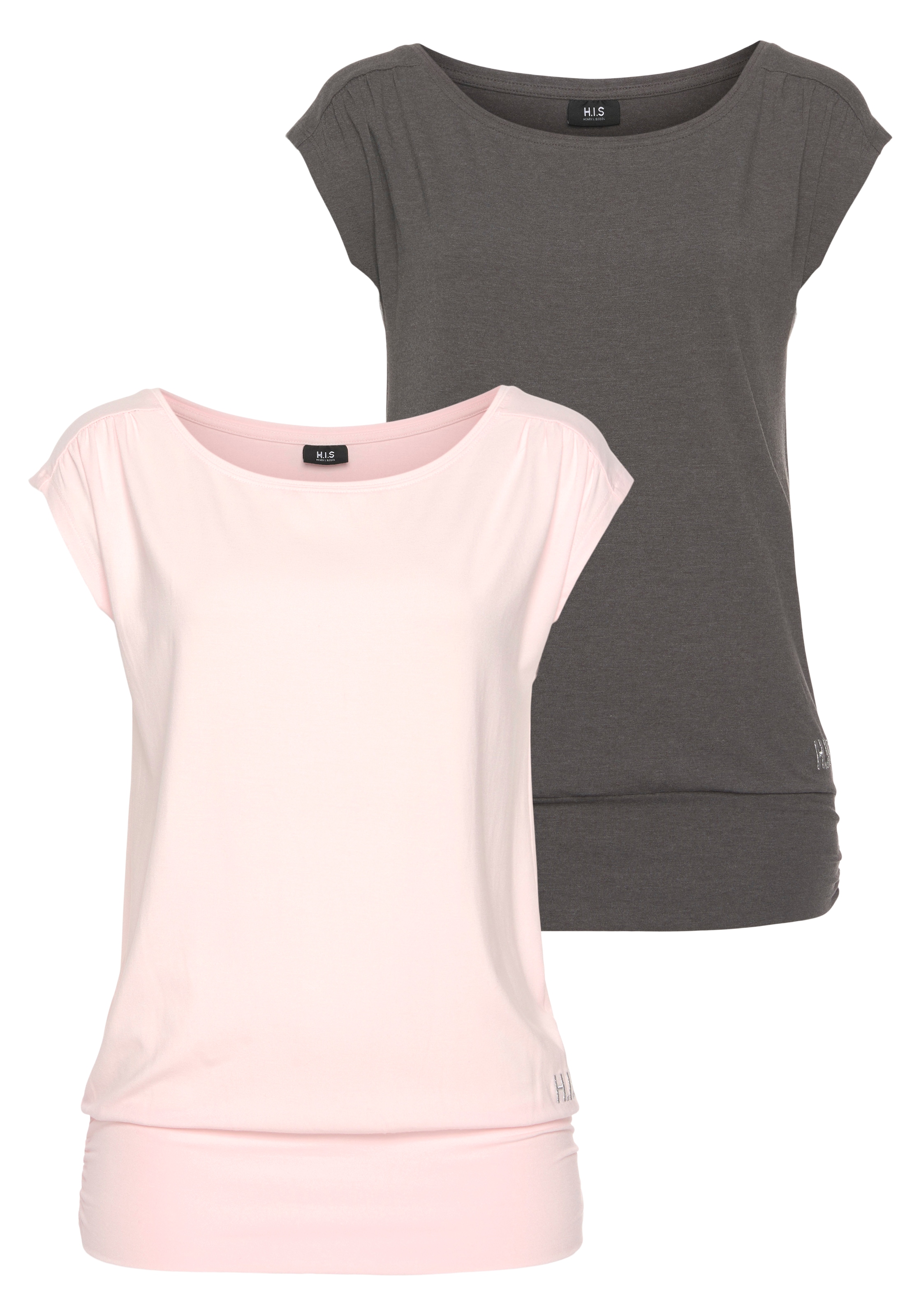 H.I.S T-Shirt »aus Viskose«, Kurzarm,  im sportlichen Stil,  ideal für die Freizeit,  im 2er-Pack