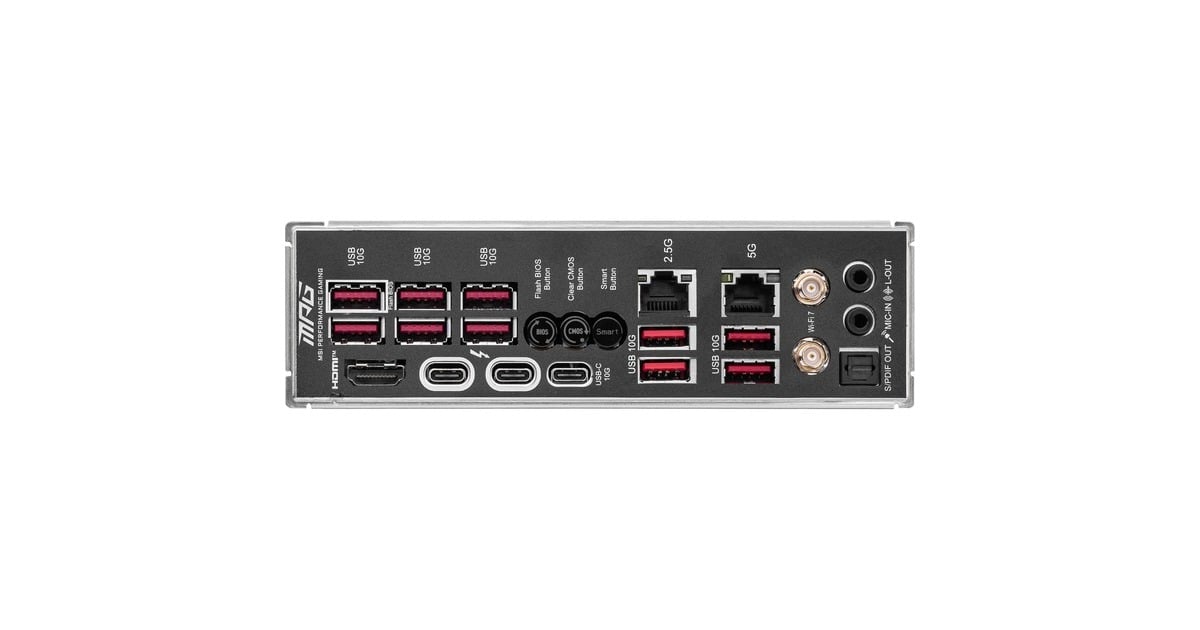 MSIMPG Z890 CARBON WIFI socket 1851 moederbord  (Zwart, RAID, 5Gb-LAN, 2.5Gb-LAN, Wi-FI 7, BT, Sound, ATX)