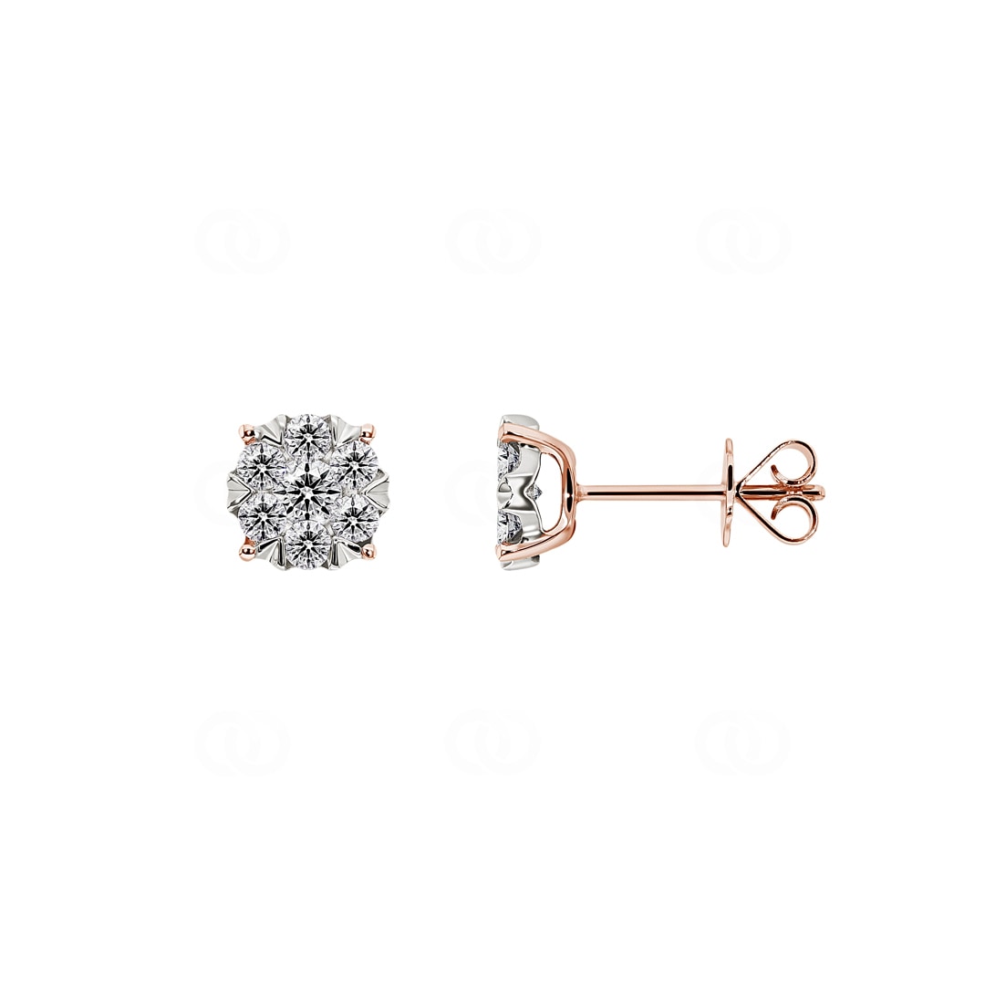 Ohrstecker 750/18 K Roségold mit Diamanten 0.66 ct H/si