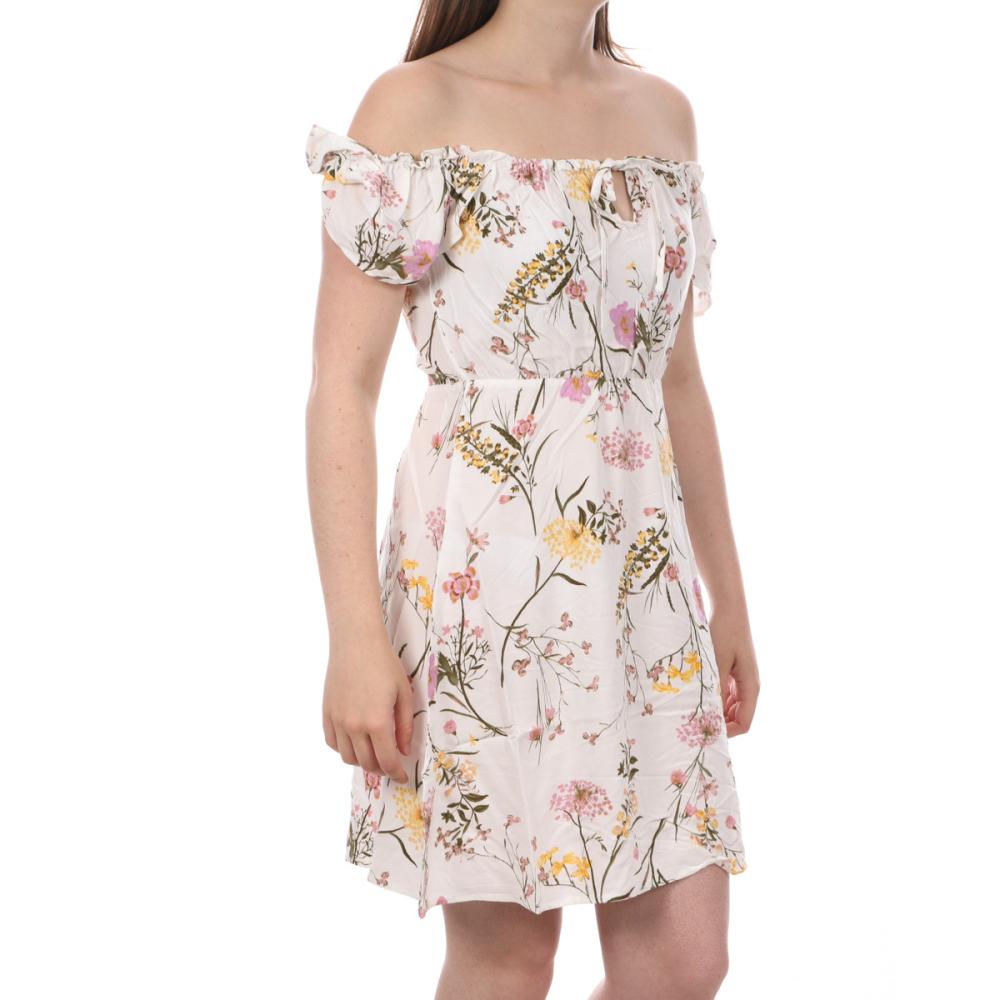 Vero Moda Robe Blanche à Fleurs Femme Vero Moda Easy 10263302