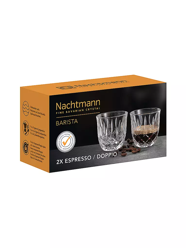 NACHTMANN Espresso Doppio Glas 2er Set NOBLESSE Barista 90ml transparent