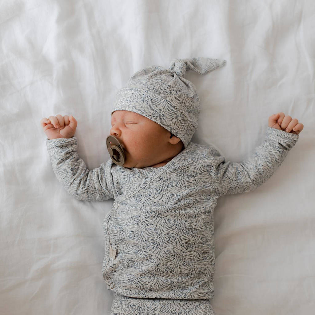 Yumi Baby longsleeve met overslag Waves Blue