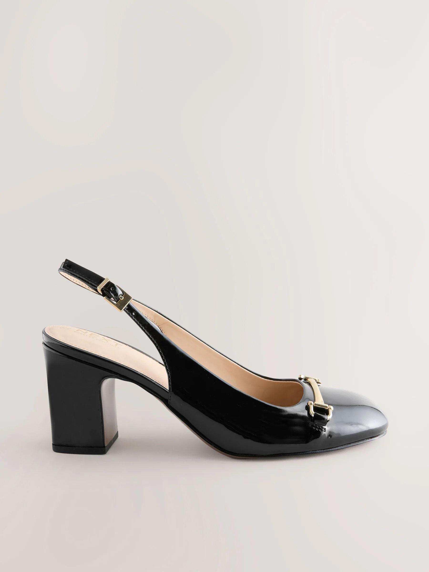 Zwart - Hardware Slingback Block Heels
