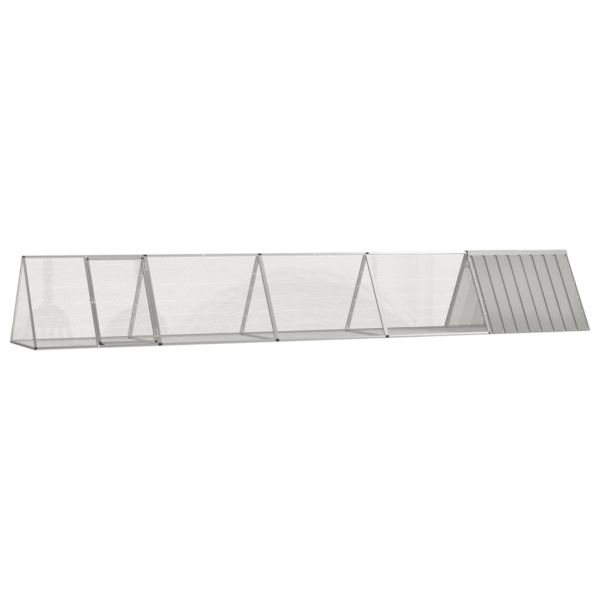 Gaiola Coelhos 504,5x80,5x71 cm Aço Galvanizado Cinzento - 3106451