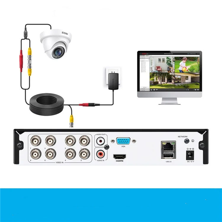 (2MP) Full HD 1080p ZG4192C Outdoor & Indoor 4-in-1 TVI/CVI/AHD/CVBS WiFi Sicherheitskamera mit IR LED Nachtsichtfunktion (IP66) - Weiss