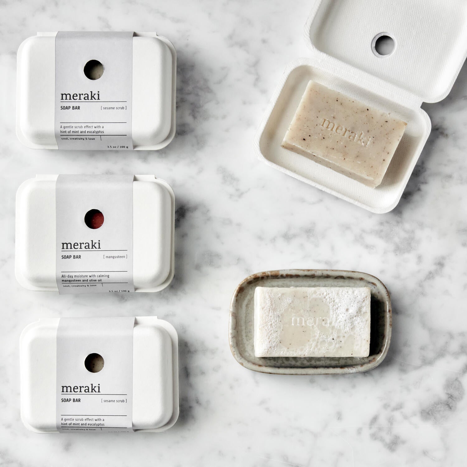 Meraki  Sæbebar, 100g - Sesame Scrub
