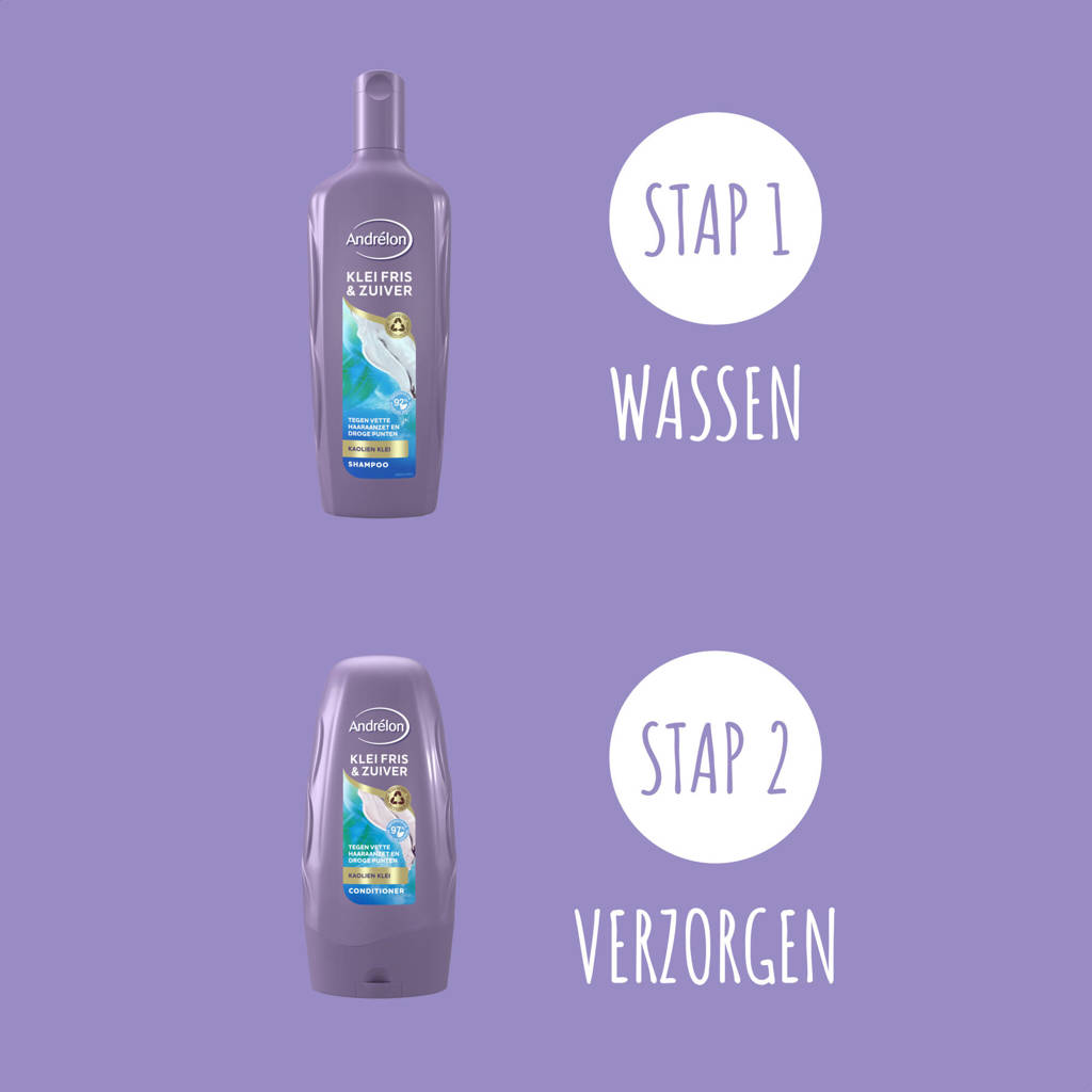 Fijn en handigKlei Fris & Zuiver shampoo - 6 x 300 ml