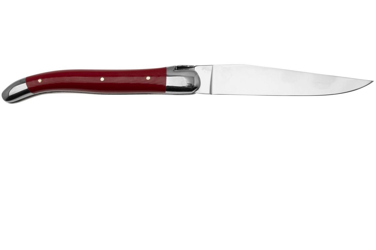 Forge de Laguiole 1211INTCROUB 11cm, rood micarta, laguiolemes