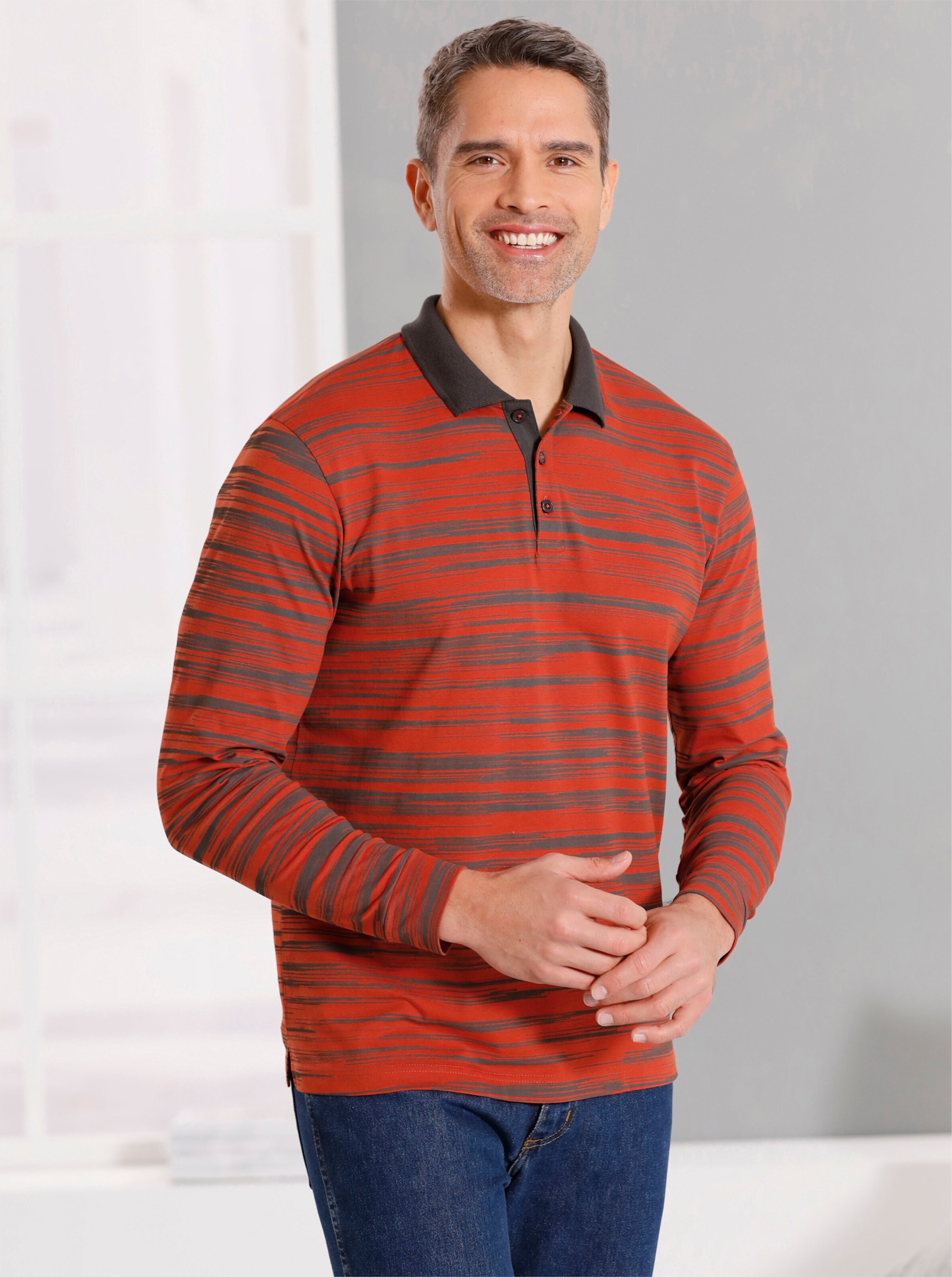Langarm-Poloshirt