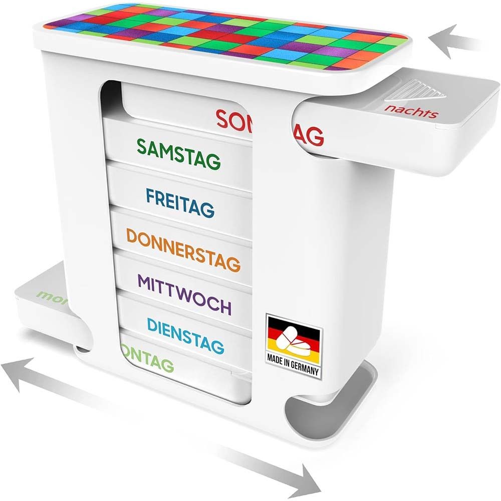 Kerpers® Pillendose 7 Tage mit je 4 Fächer „Basic“ bunt