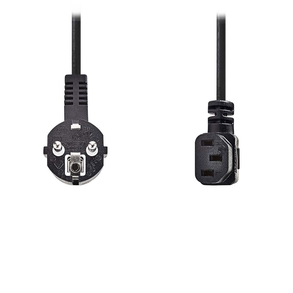Nedis Câble d'alimentation coudé pour PC, moniteur et onduleur noir - 10 mètres