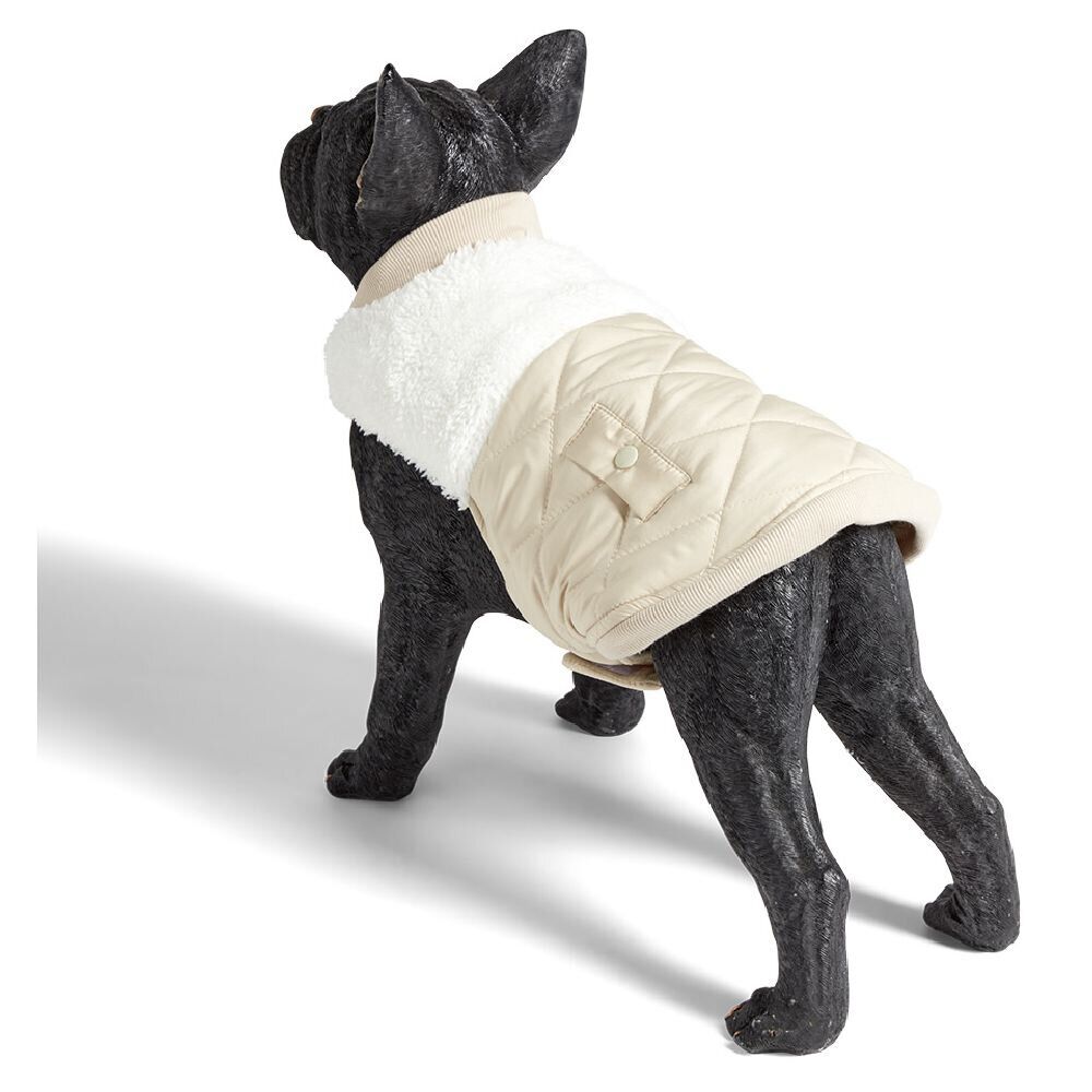 Veste pour chien dessus sherpa beige et blanc - Taille S
