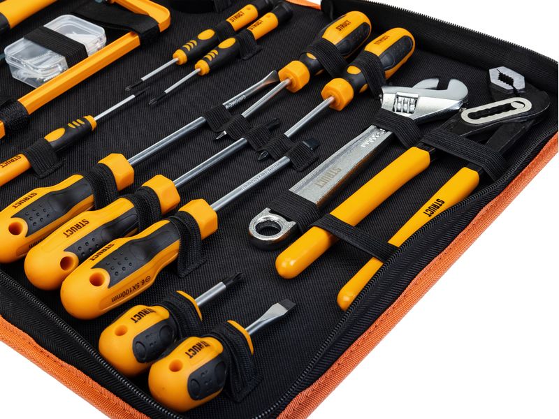STRUCT Werkzeug-Set 25-teilig Im Etui mit Reissverschluss – ideal für Haushalt, Hobby und unterwegs