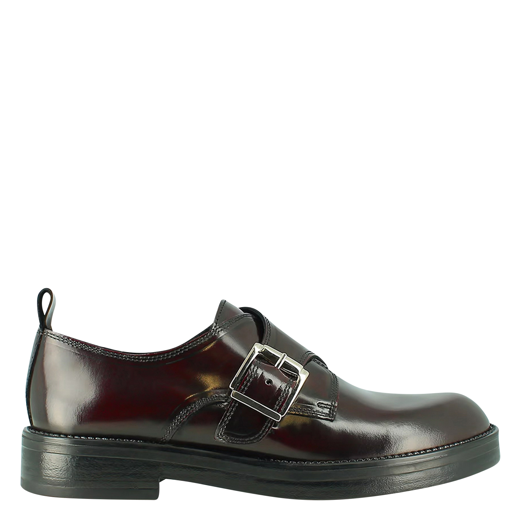 ARCHIBALD - Derbies à boucles ajustables en cuir glacé | Rouge