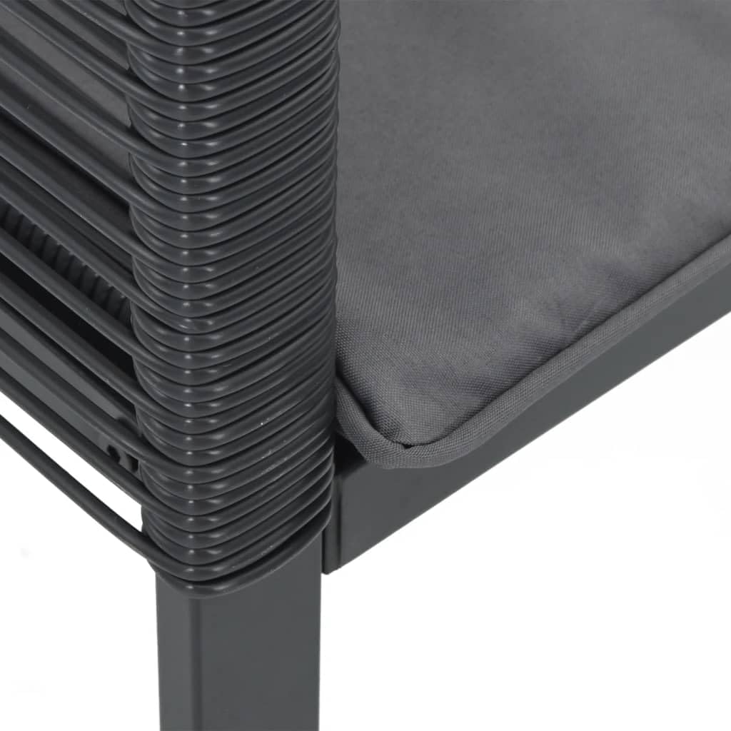 Gartenstühle mit Kissen 2 STK. Schwarz Poly Rattan PE Geflecht Stahlrahmen Bequem Langlebig Wetterfest