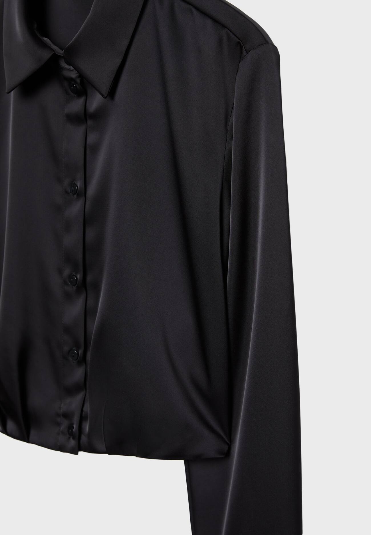 Camisa curta de cetim