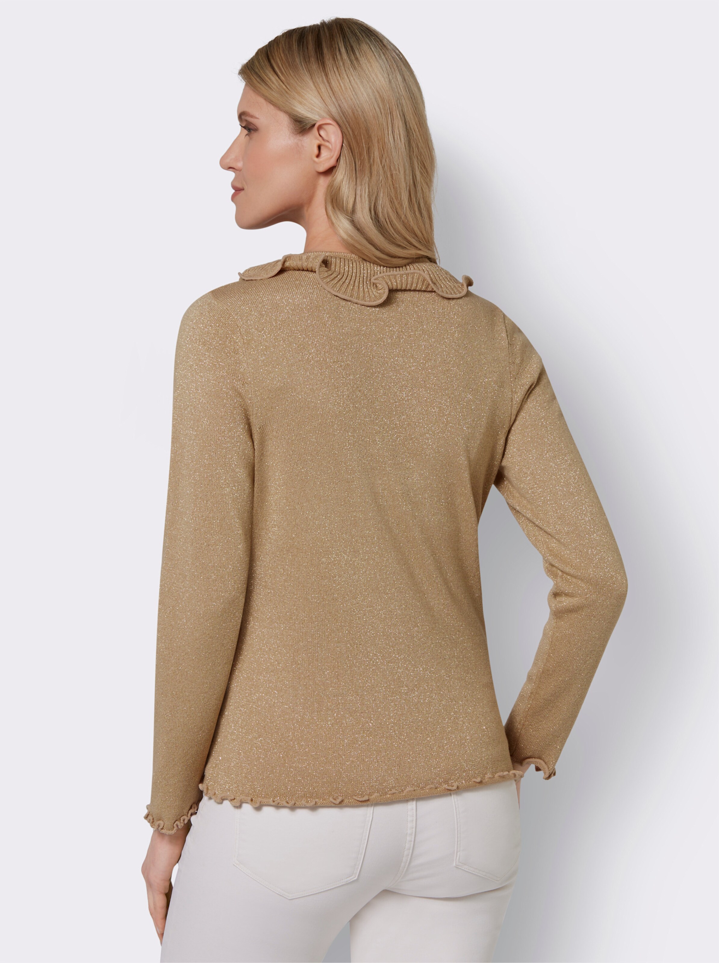 Langarm-Pullover mit gewellten Abschlüssen