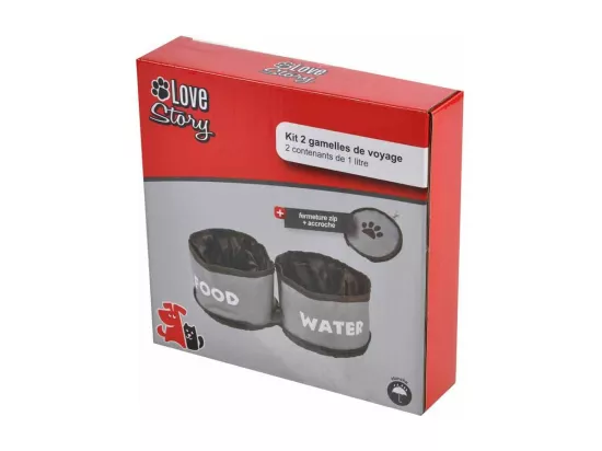 Lot de 2 Gamelles Chien & Chat 