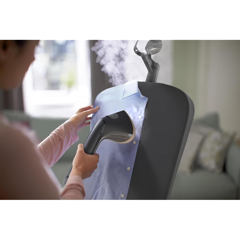 Philips Défroisseur Vapeur Vertical - 2000 W, Vapeur Constante de 40 g/Min, 3 Fonctions Vapeur, Réservoir d'eau de 2 litres, détartrage faciles, Grande Plaque à Vapeur, Gris foncé (STE3170/80) : Cuisine et Maison