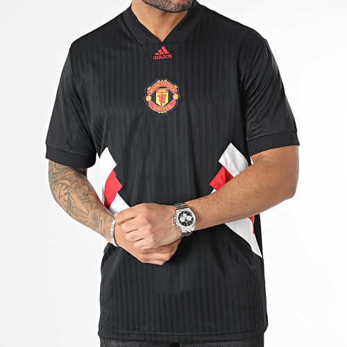 Maillot De Foot Col V Manchester United HT2002 Noir