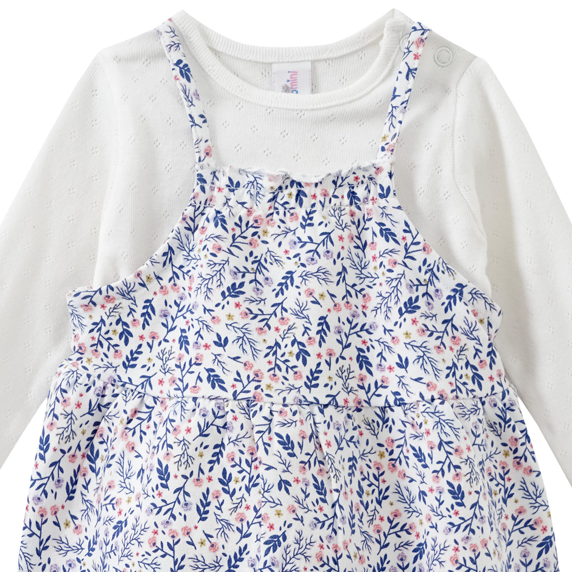 Topomini Newborn Strampler und Langarmshirt im Set weiss / dunkelblau / rosa