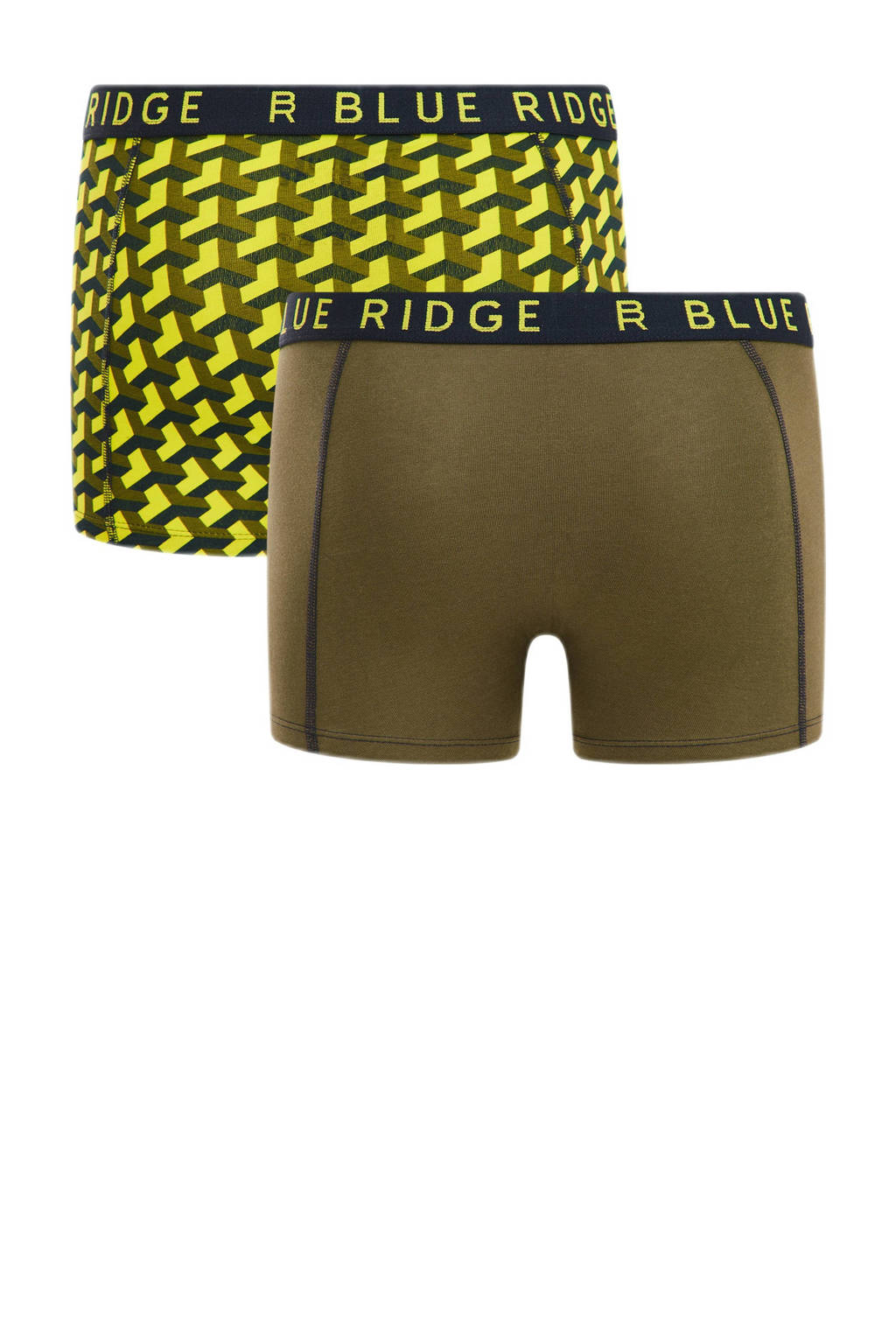 boxershort - set van 2 geel/bruin