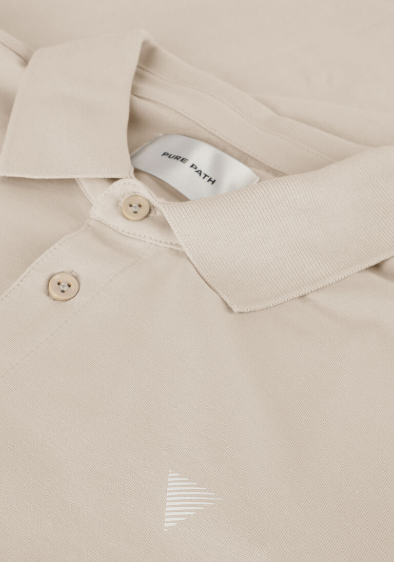 PURE PATH zand pure path polo shortsleeve polo with chest print