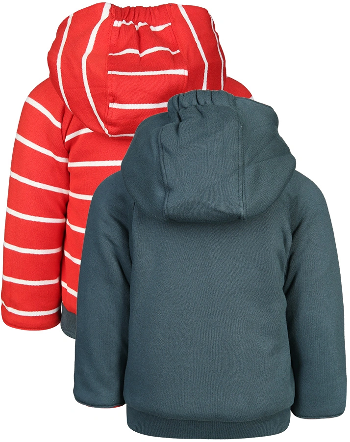 Wendejacke SPKids gestreift in  graublau/rot