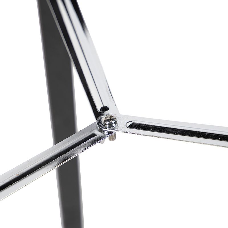 Vloerlamp Tripod zwart met kap 45cm linnen wit