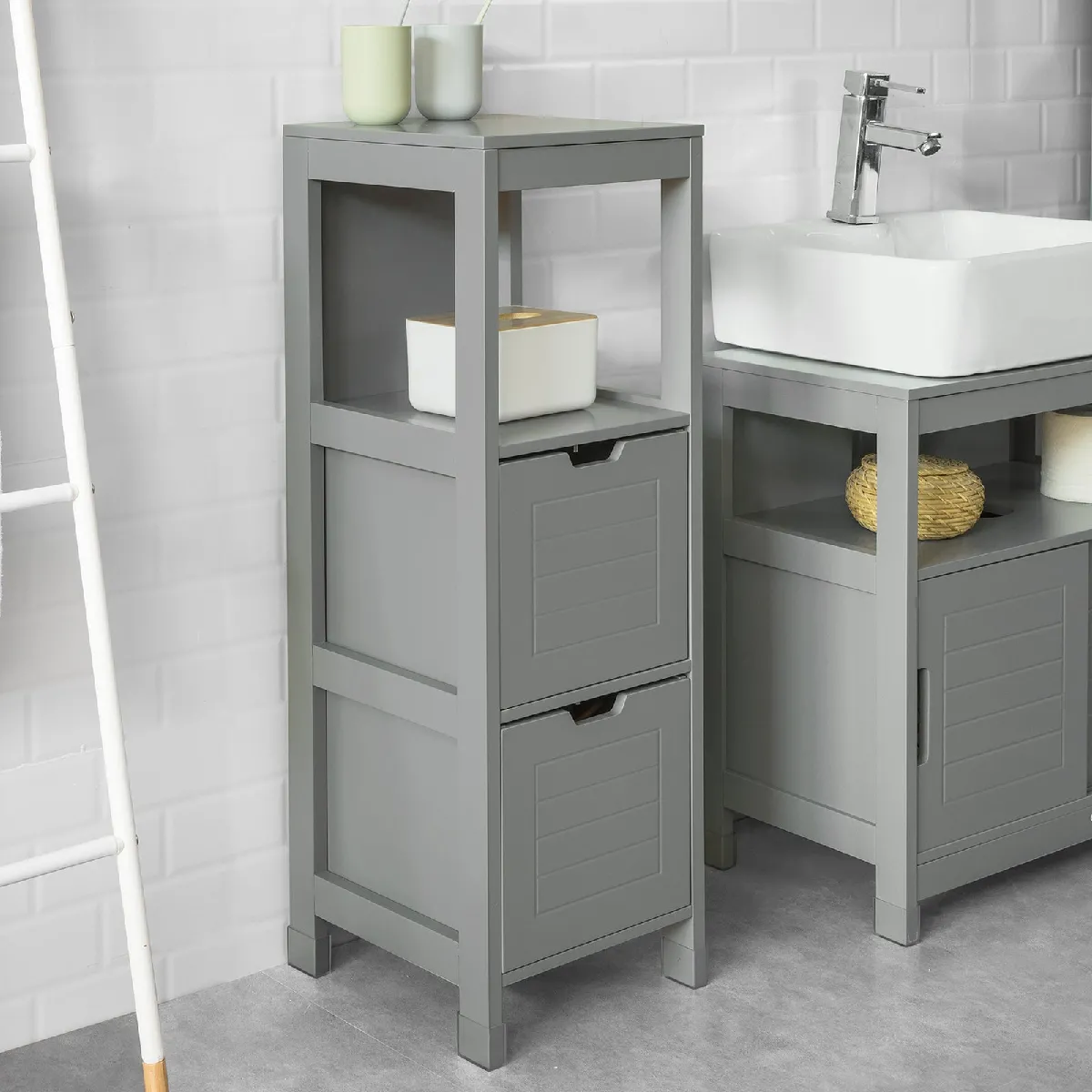 SoBuy FRG127-SG Demi-colonne salle de bain