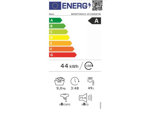BEKO - Lave linge Frontal BM3WFT49451C
