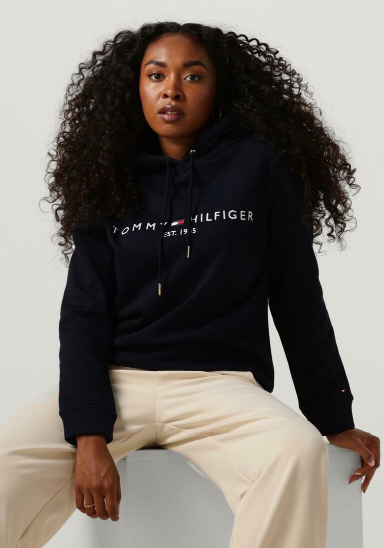 TOMMY HILFIGER donkerblauwe tommy hilfiger sweater heritage hilfiger hoodie ls