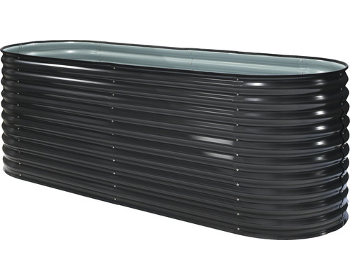 Klassieke ovale verhoogde tuinbak WESTMANN 240 x 80 x 82 cm grijs