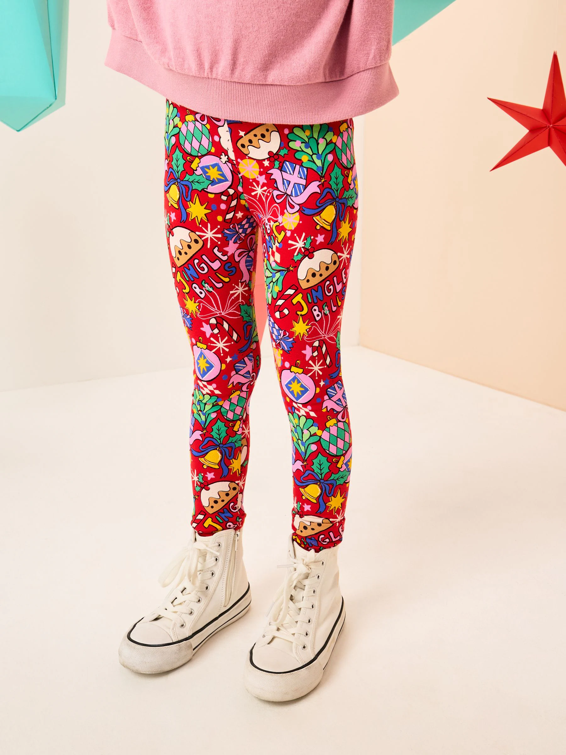 Rood Kerstmis - Legging (3-16 jr)