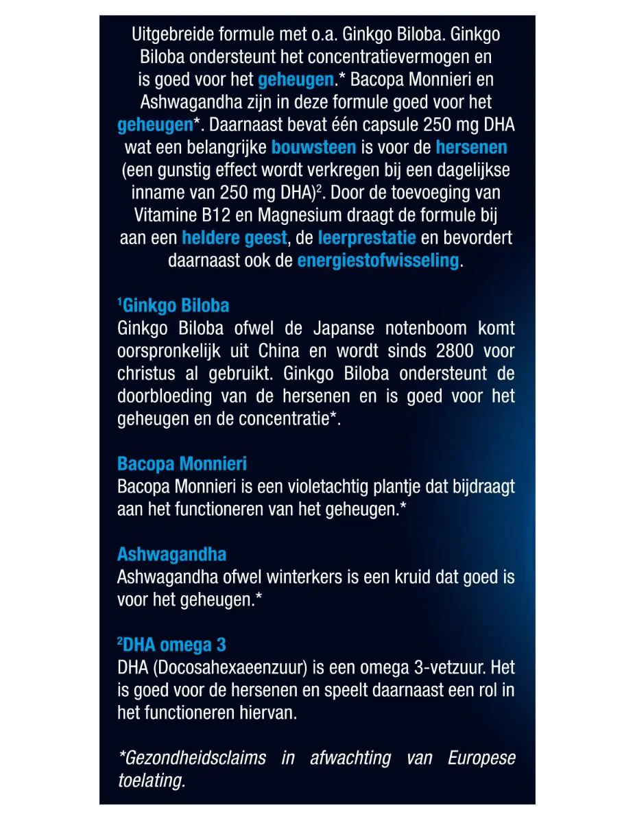 Geheugen & Concentratie 30 capsules