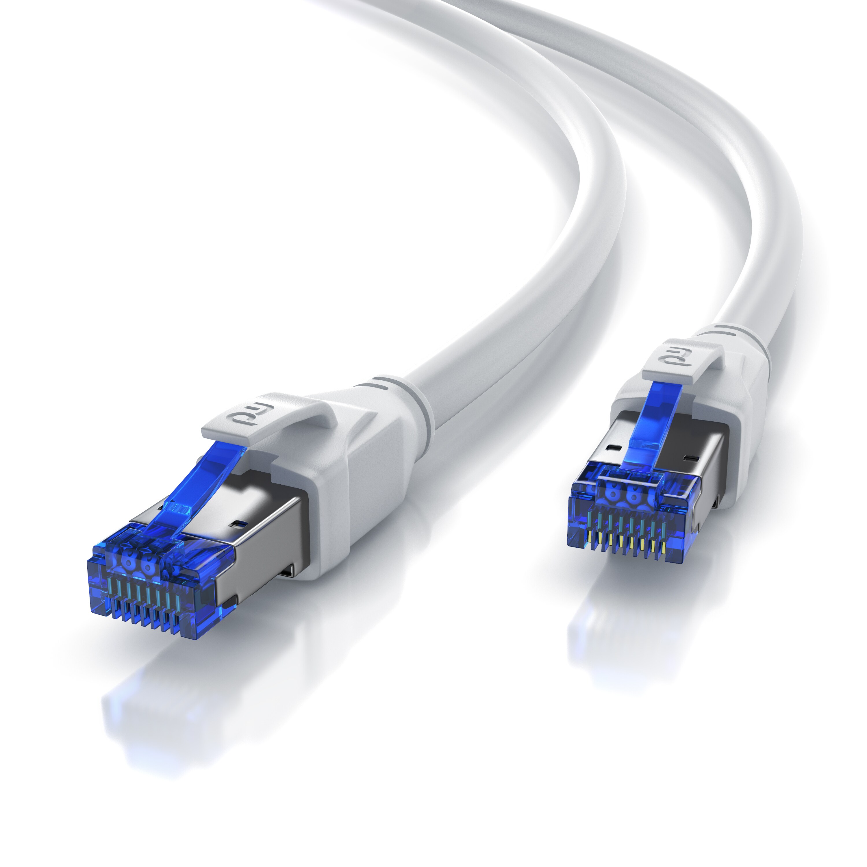 Primewire Patchkabel CAT 8 mit Baumwollummantelung - Gigabit Ethernet LAN Kabel - 40 Gbit/s - S/FTP PIMF Schirmung - Netzwerkkabel - 25m
