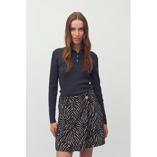 mbyM Paoula-M Polo Striktrøje, Grey Melange, S