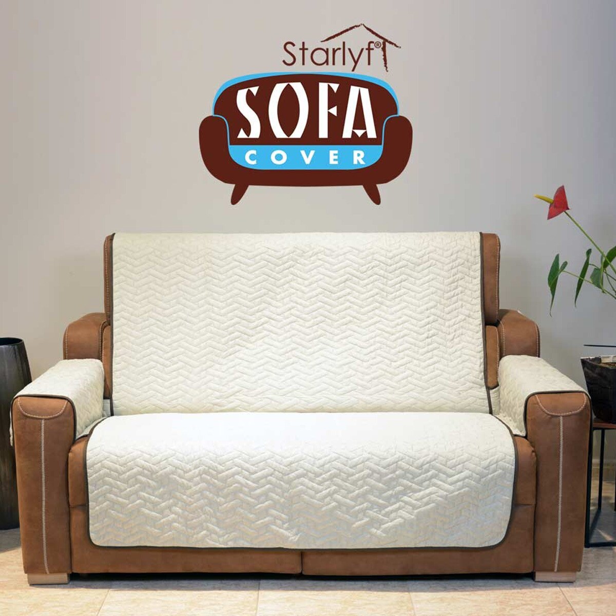 Starlyf® 2 Sitzer Sofaschoner, wasserabweisend, wendbar Sofa Cover
