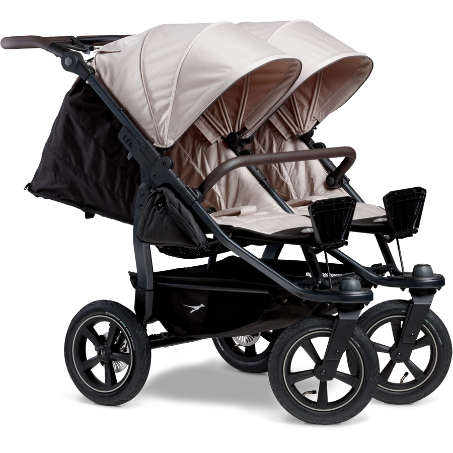 tfk Zwillingskinderwagen Duo 2 mit Luftrad-Set Sand