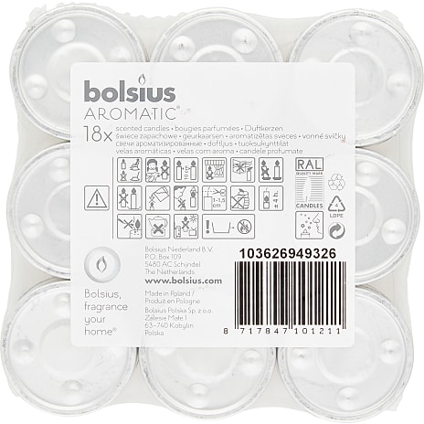 Bolsius fyrfadslys med duft, 18-pak - granatæbleduft
