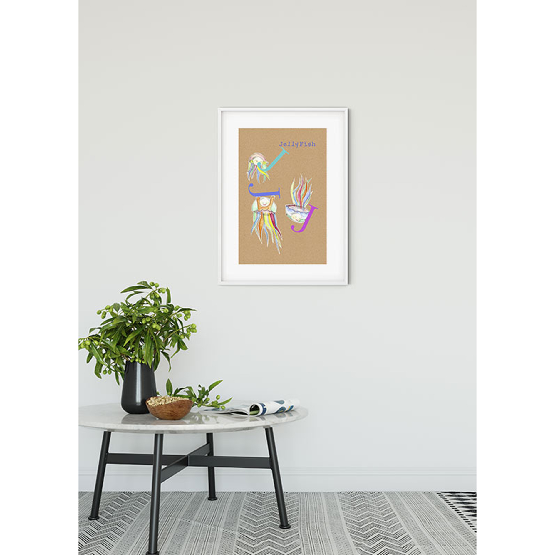 Wandbild ABC ANIMAL J - bunt - 50x70 cm