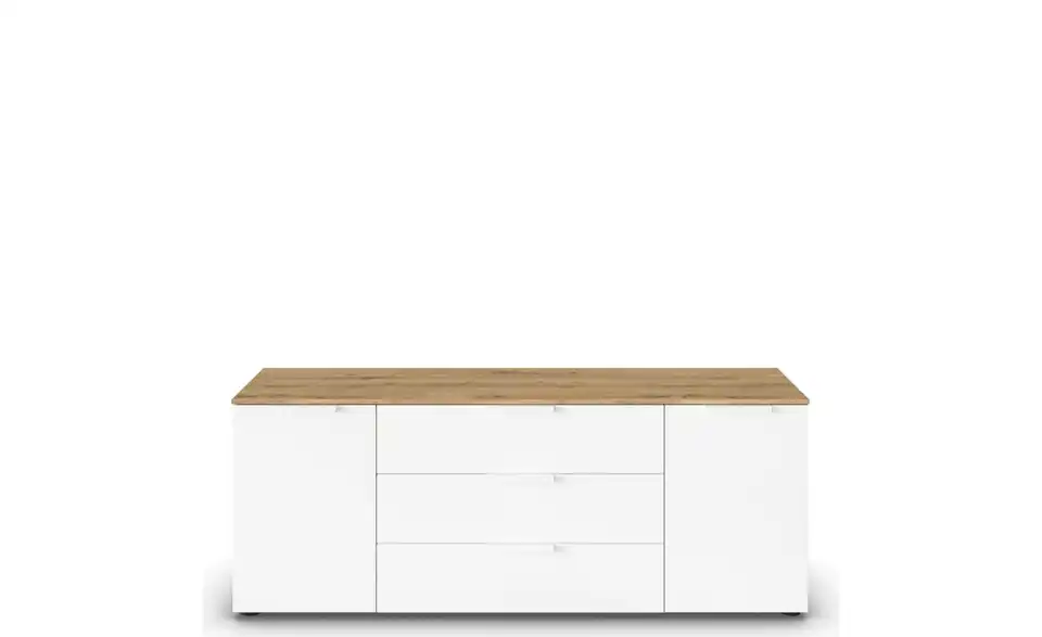 Sideboard Weiß, Eiche Artisan (Nachbildung) Weiß, Eiche Artisan (Nachbildung) Front: Dekor, Oberboden: Dekor Weiß