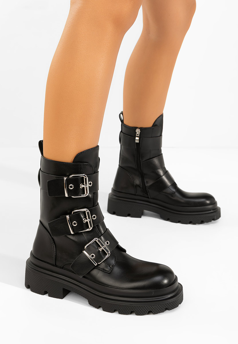 Bottes courtes femme noires Mioala