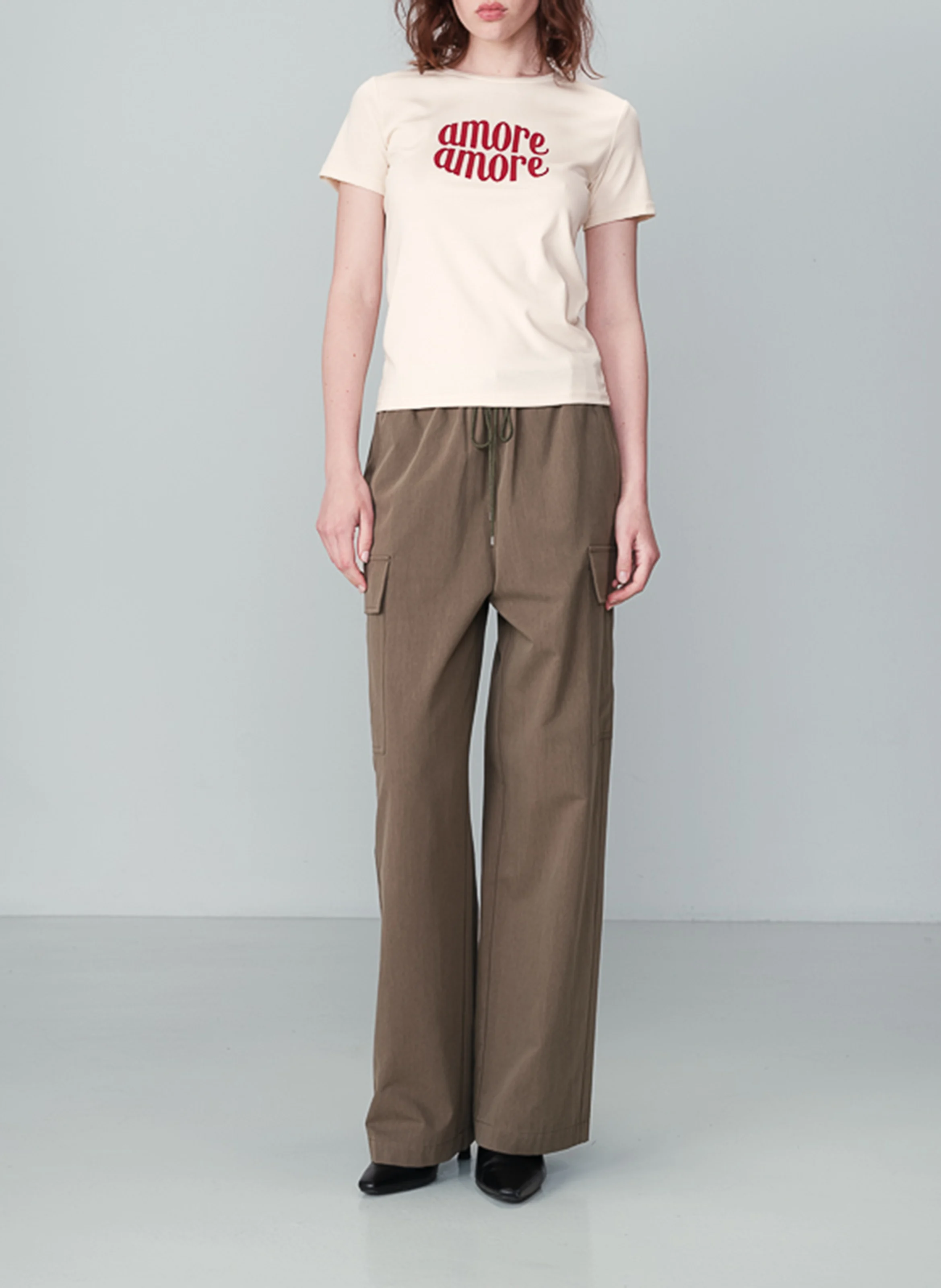 NOW - Pantalon cargo en coton mélangé | Vert