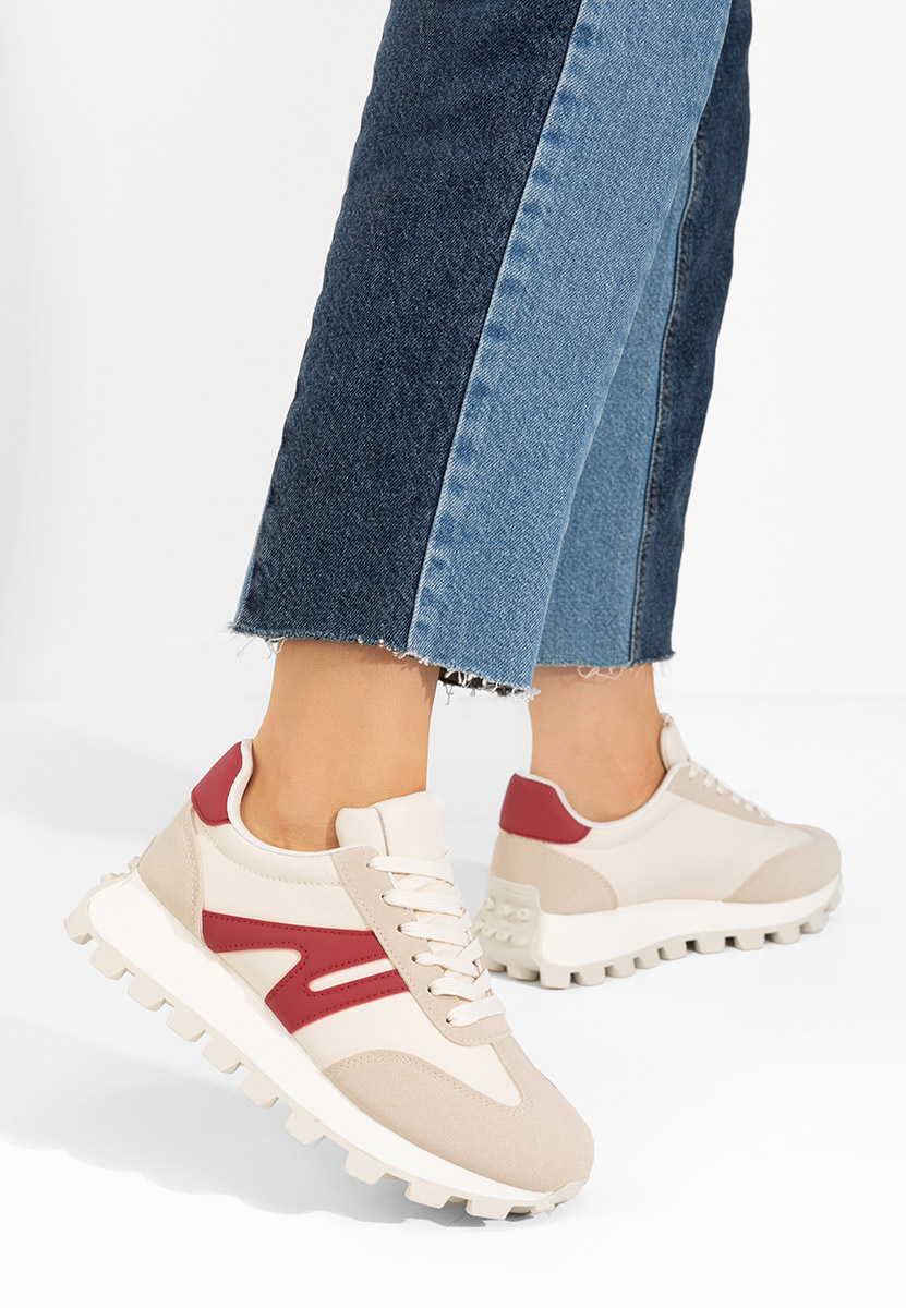 Baskets pour femme beige Shelena